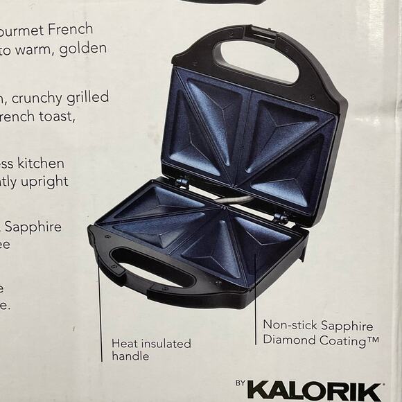 Kalorik Sapphire Diamond 2-in-1 Sandwich Maker & French Toast Maker - Picture 3 of 4